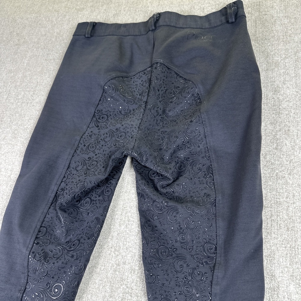 Piper by SmartPak Black Embossed Pants Women's 28R Equestrian Riding Full Seat